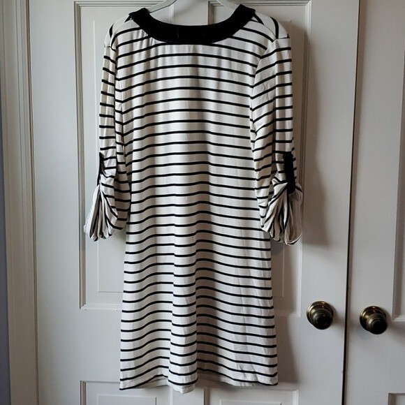 NWT MAX STUDIO WEEKEND SHIFT TUNIC DRESS MEDIUM WHITE STRIPE - Picture 4 of 7
